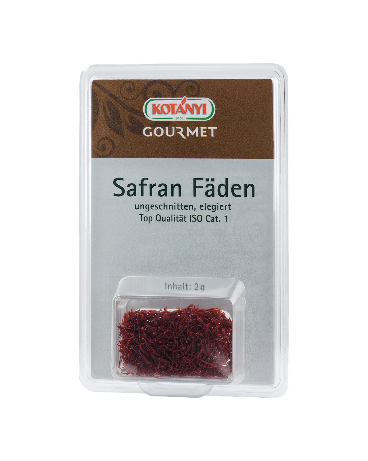 Kotányi Gourmet Safran Fäden in der 2g Box