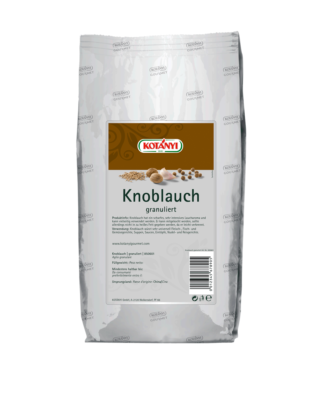 850601 Kotanyi Чесън на гранули B2b Bag1kg