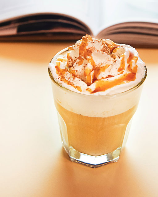 cappuccino with caramel topping