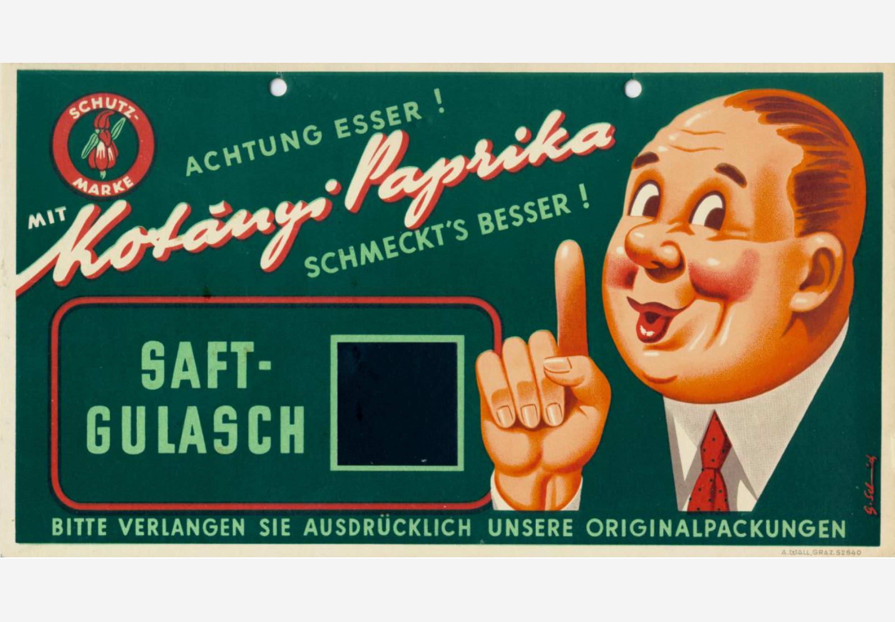 Рекламен знак на Kotányi от 50-те години на миналия век.