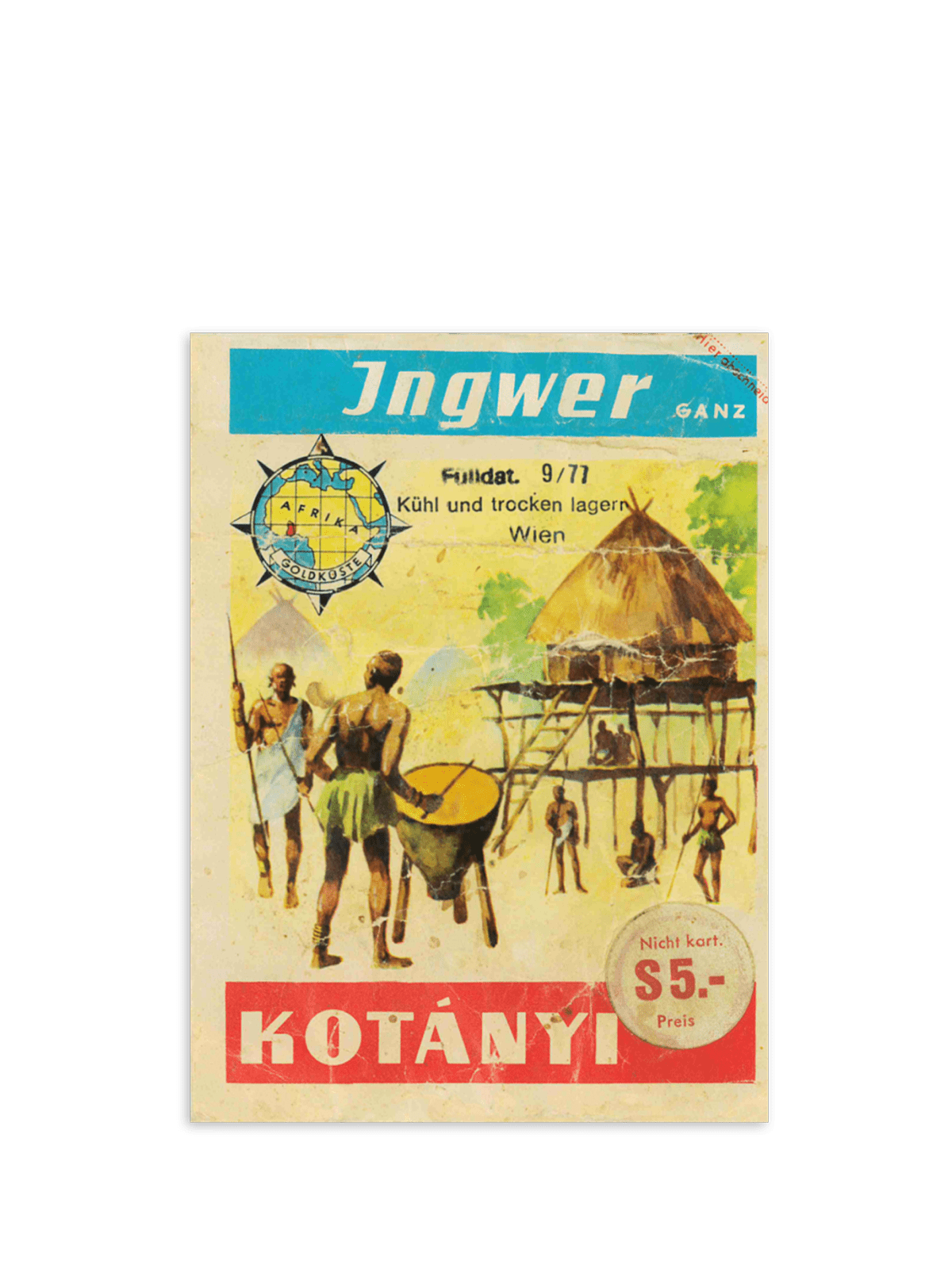 Пликче джинджифил Kotányi от 70-те години на миналия век.